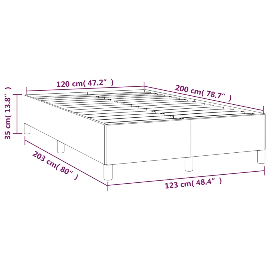 Cadre de lit sans matelas gris clair 120x200 cm velours - 9