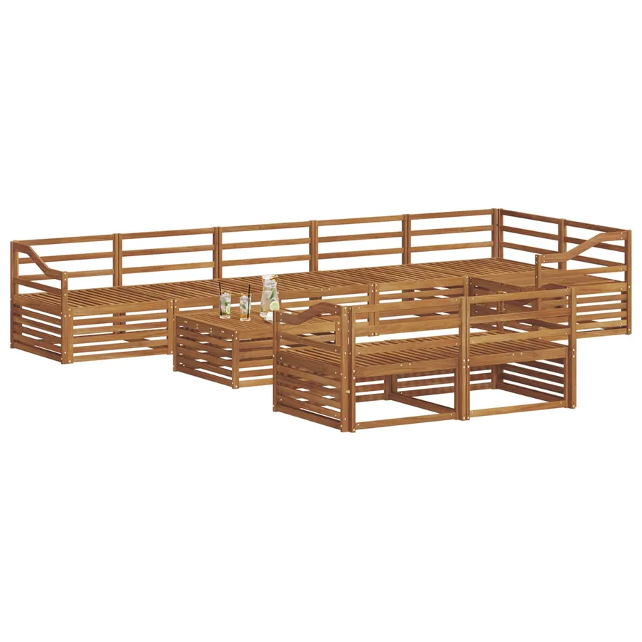 Ensemble de canapés d'extérieur 9 pcs Naturel - 3