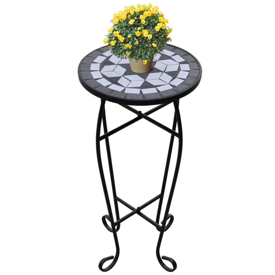 Table d'appoint Mosaïque Noir et blanc