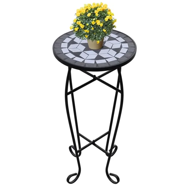 Table d'appoint Mosaïque Noir et blanc