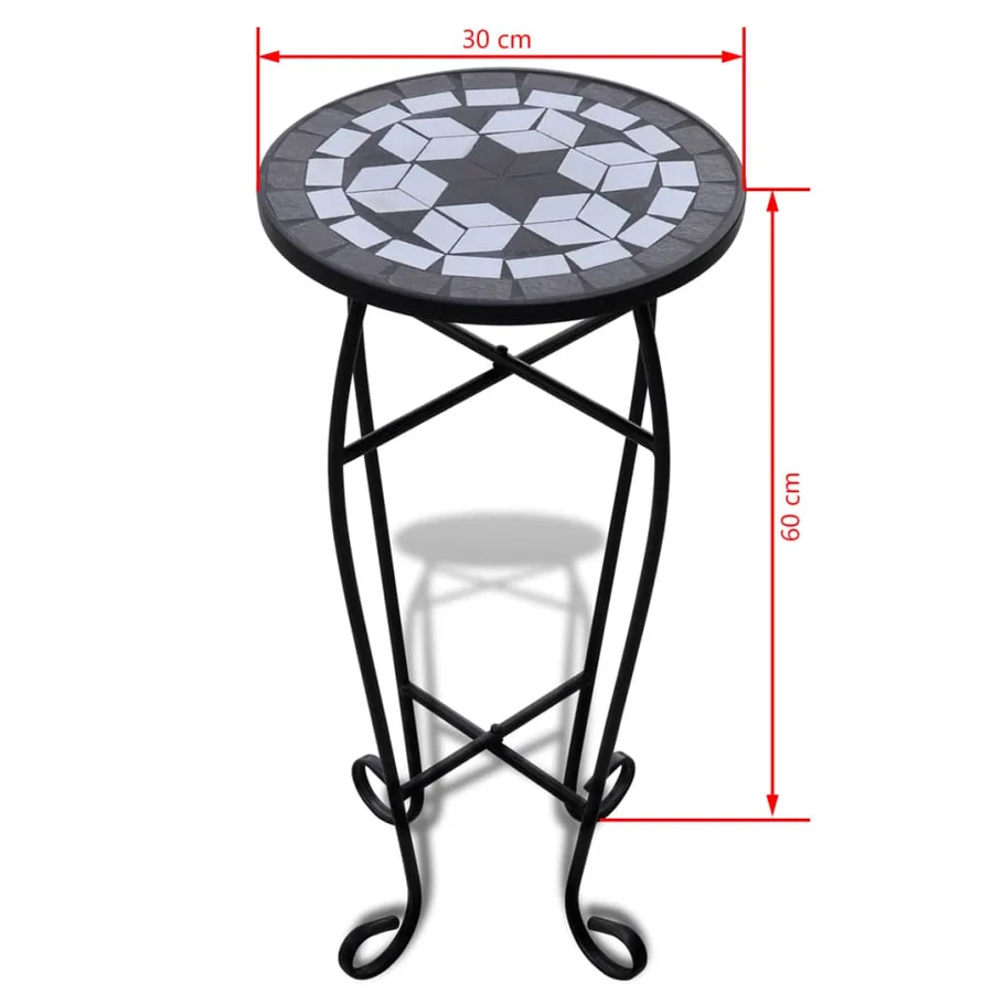 Table d'appoint Mosaïque Noir et blanc - 5