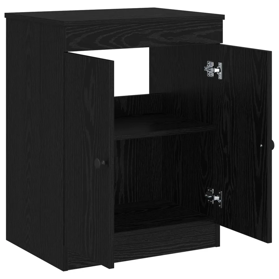 Armoire de salle de bain Noir 54 x 41 x 70 cm Bois d'ingénierie - 4