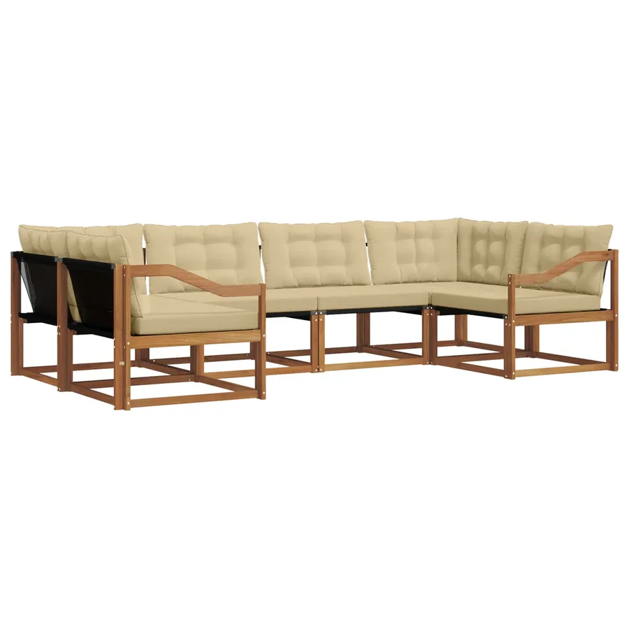 Ensemble de canapés d'extérieur 6 pcs Naturel et Beige - 2