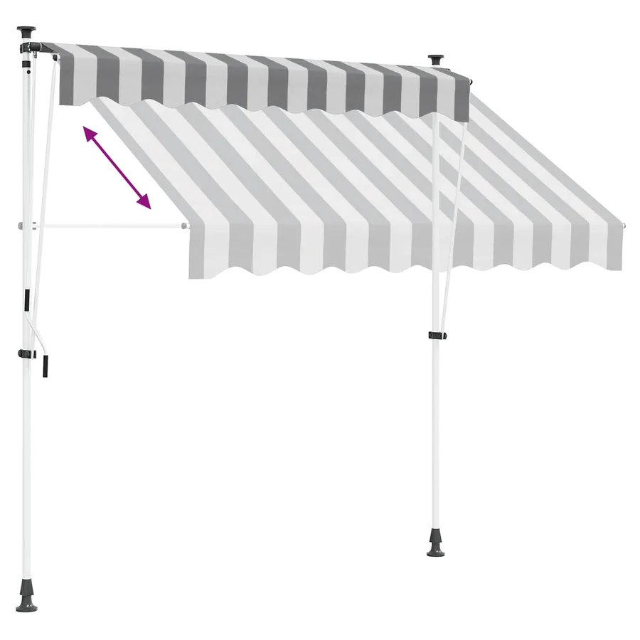 Auvent rétractable manuel Anthracite et blanc 100 cm - 7