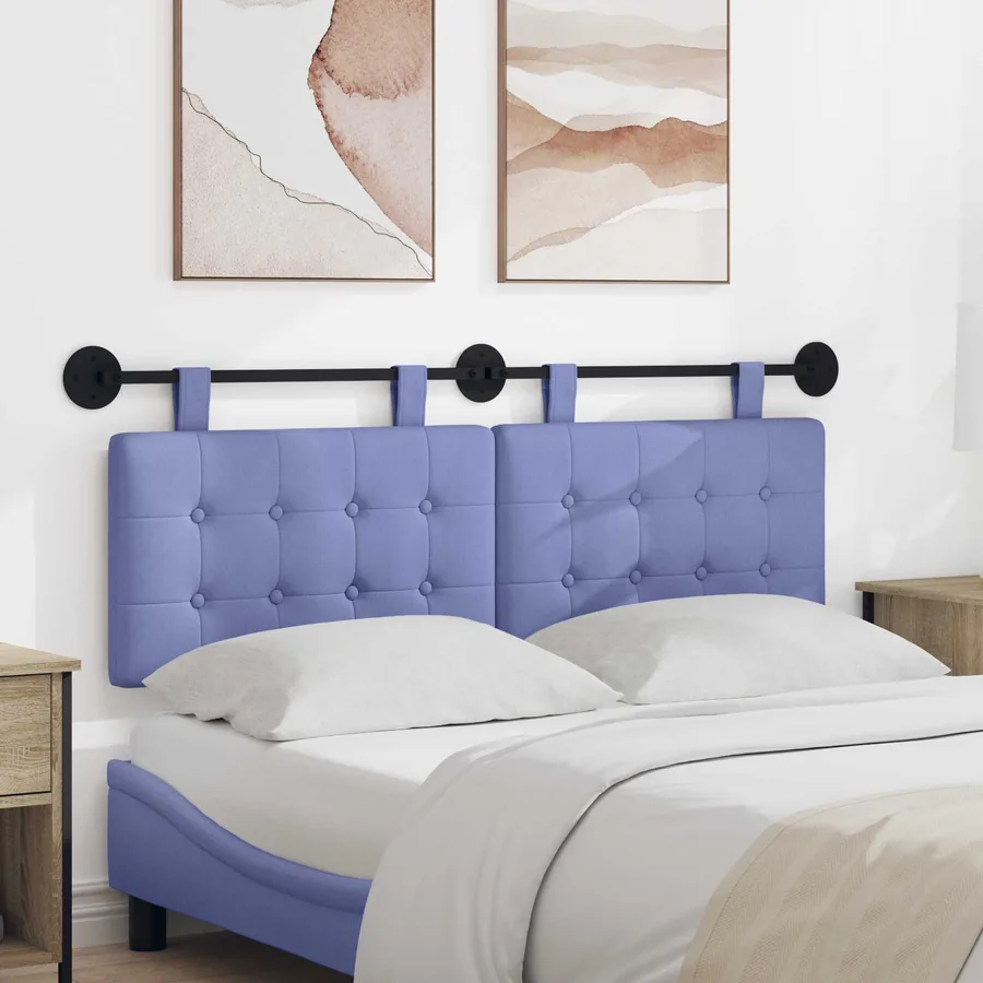 Tête de lit suspendue Bleu denim Tissu