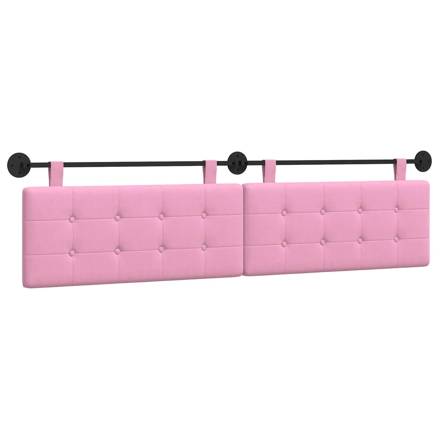 Tête de lit suspendue Rose tissu - 2
