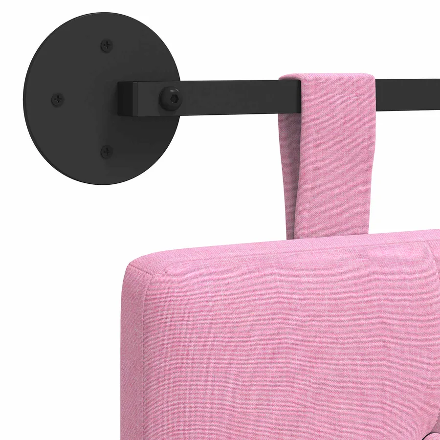 Tête de lit suspendue Rose tissu - 9