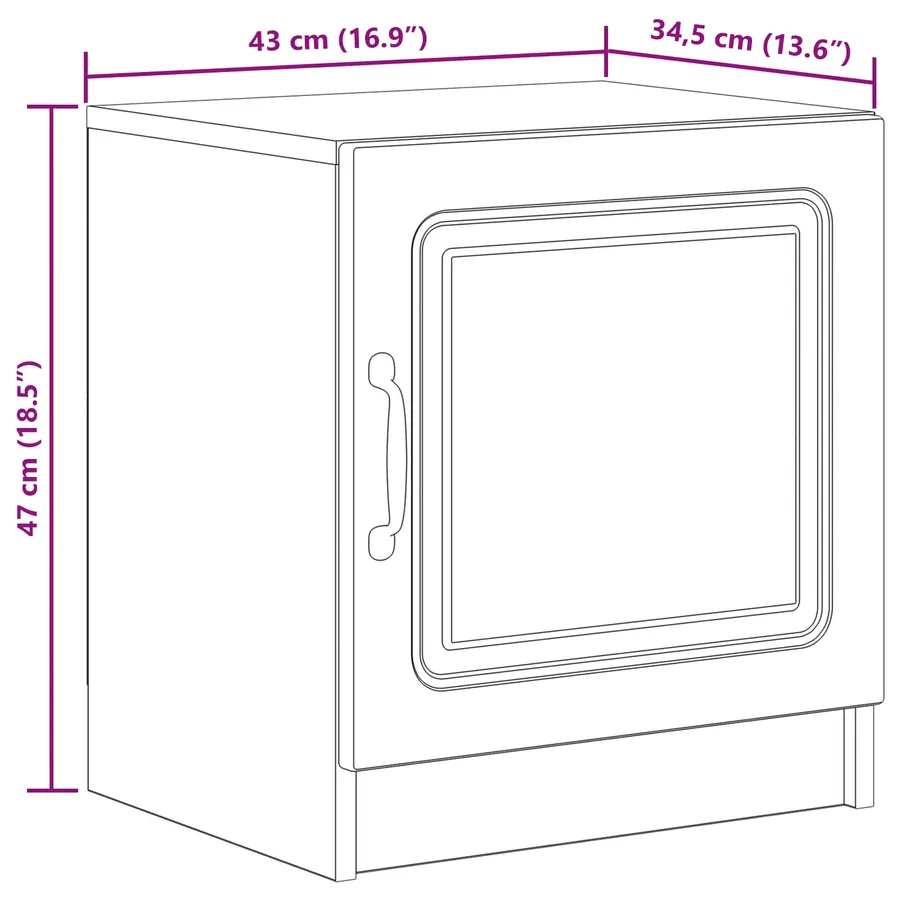 Cabinet de chevet Gris béton 43 x 34,5 x 47 cm - 11