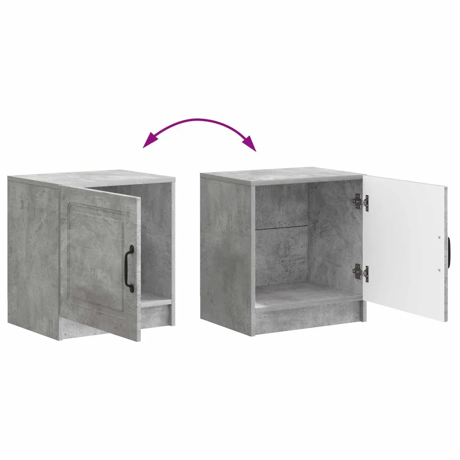 Cabinet de chevet Gris béton 43 x 34,5 x 47 cm - 8