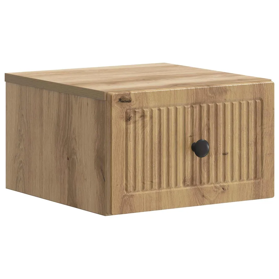 Cabinet de chevet mural Chêne artisanal 33 x 34,5 x 20 cm - 2