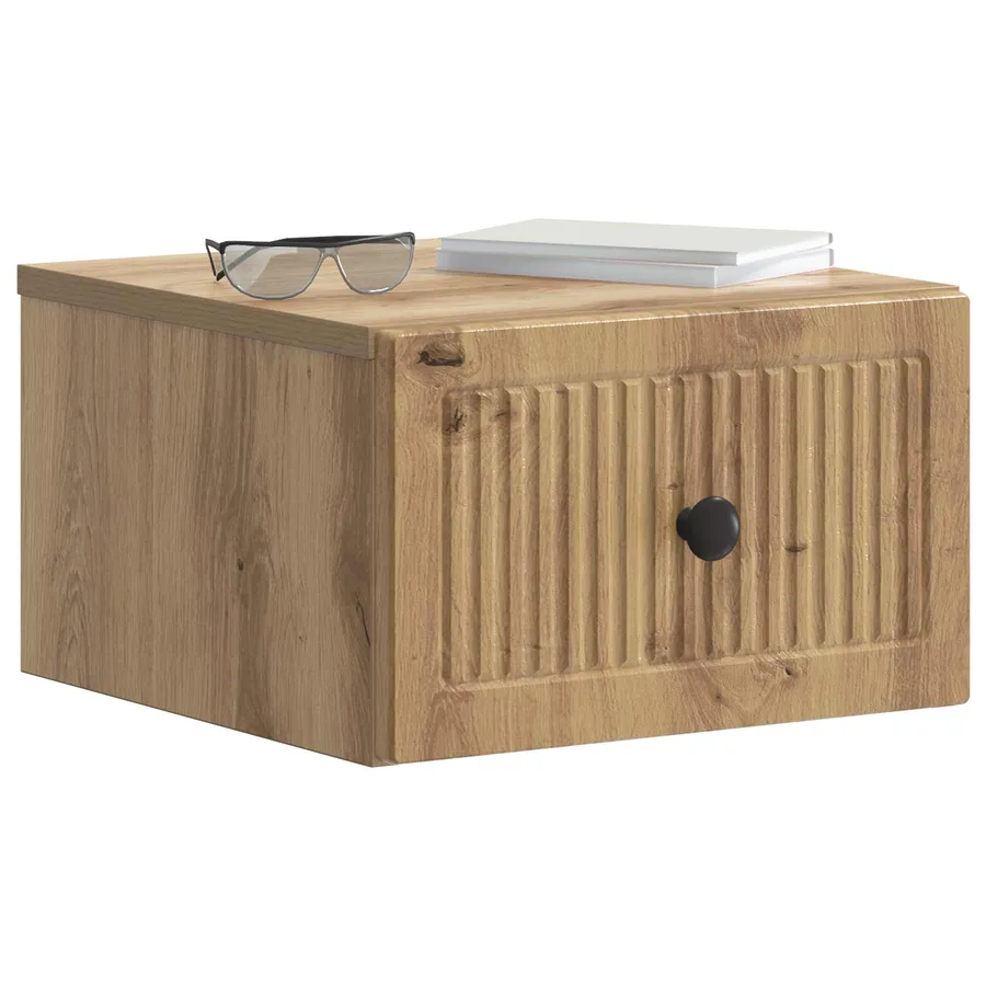 Cabinet de chevet mural Chêne artisanal 33 x 34,5 x 20 cm - 3