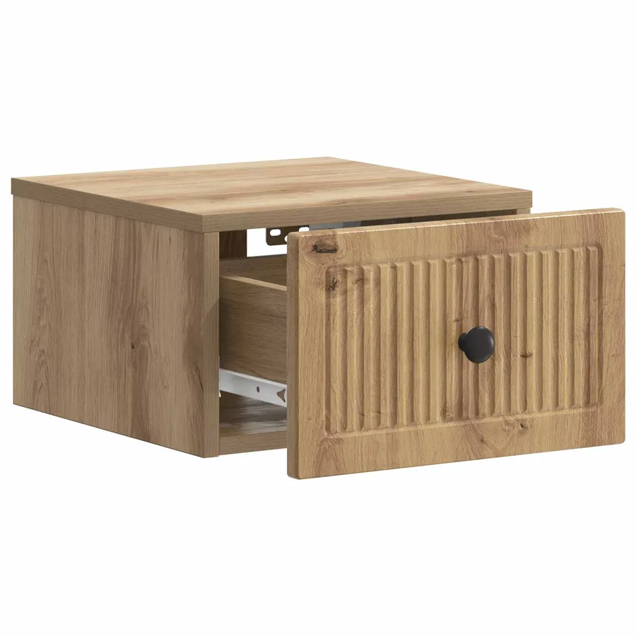 Cabinet de chevet mural Chêne artisanal 33 x 34,5 x 20 cm - 4