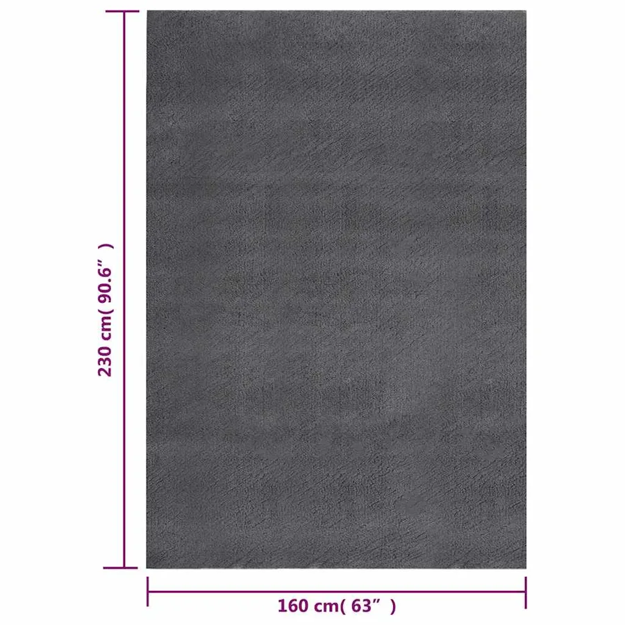 Tapis shaggy doux lavable 160x230 cm Antidérapant Anthracite - 8