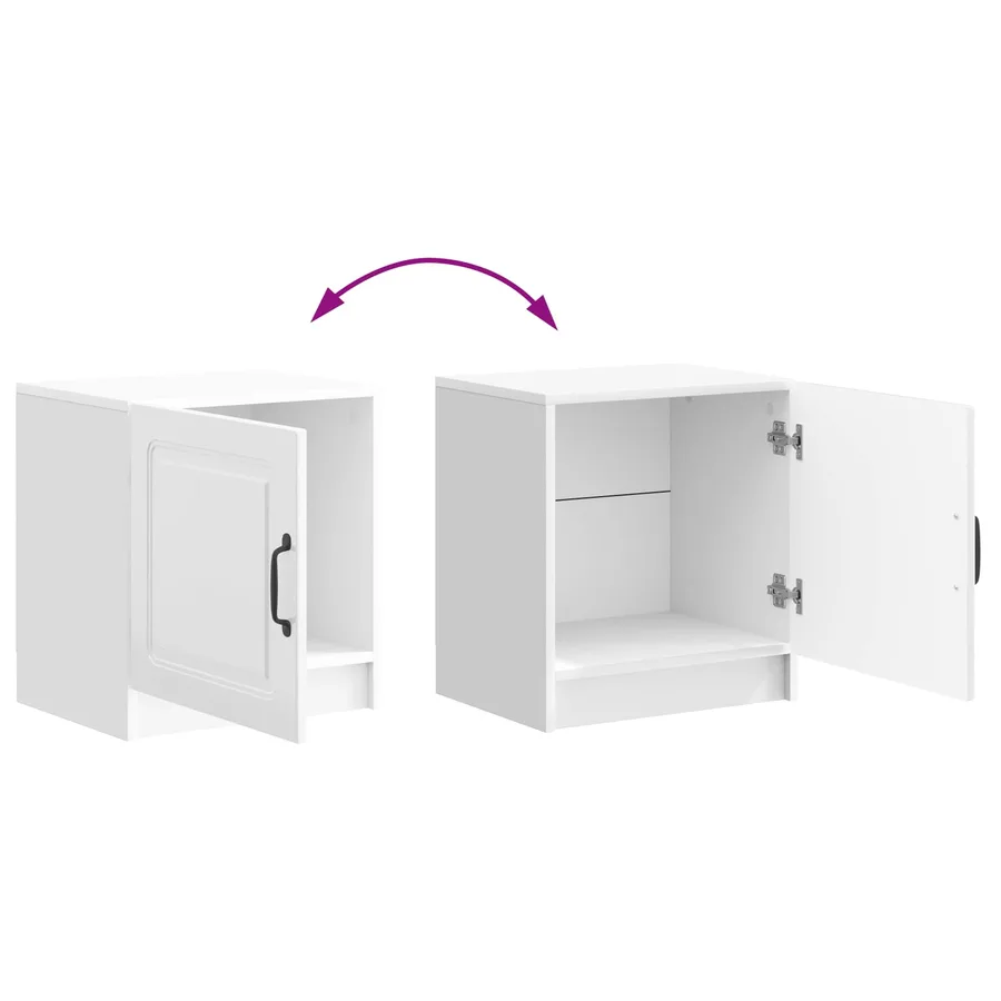 Cabinet de chevet Blanc brillant 43 x 34,5 x 47 cm - 8