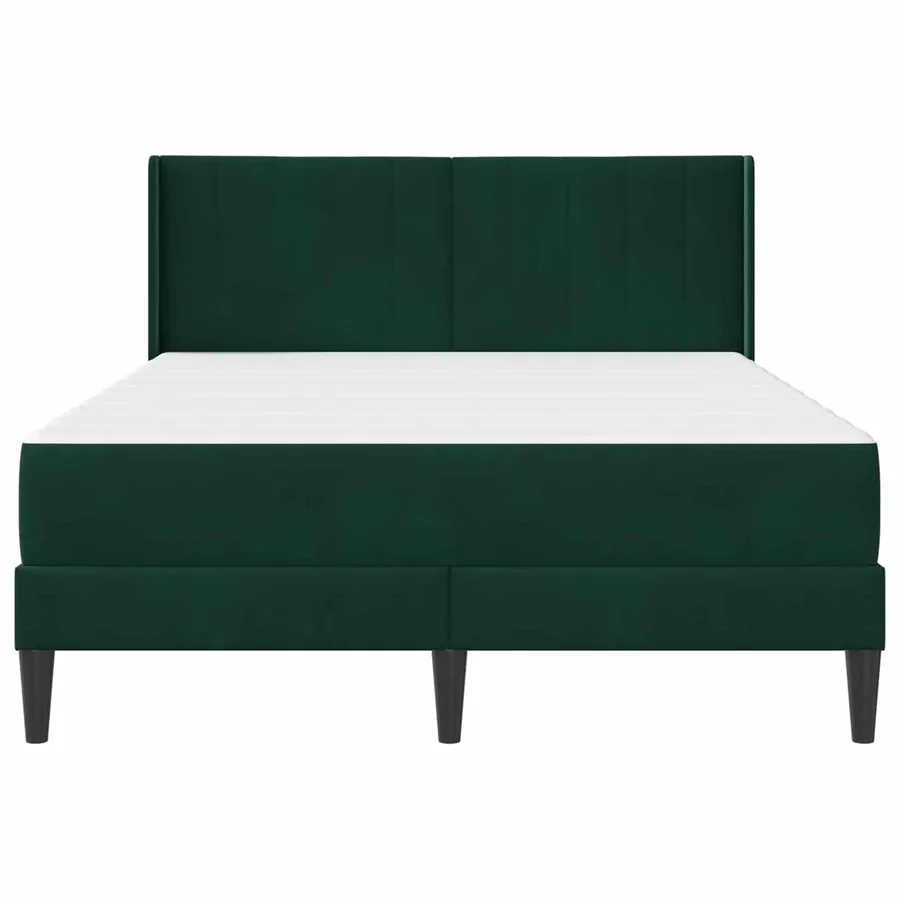 Cadre de lit avec matelas Vert foncé 160 x 200 cm Velours - 6