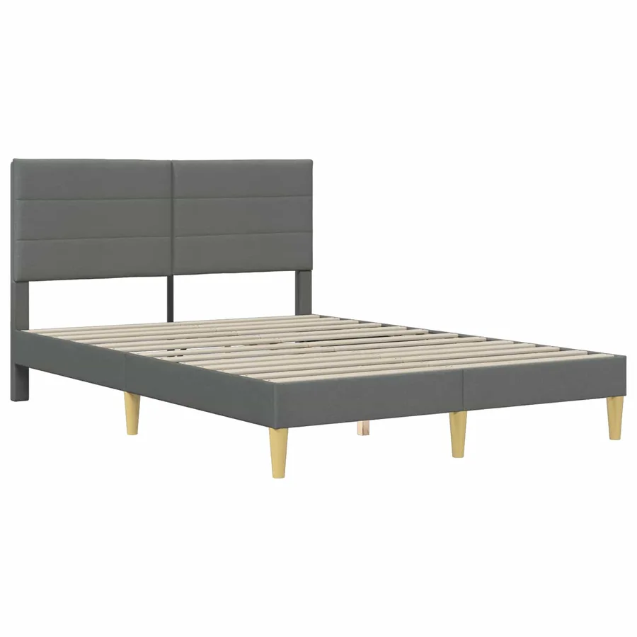 Cadre de lit Gris foncé 120 x 190 cm Polyester - 4