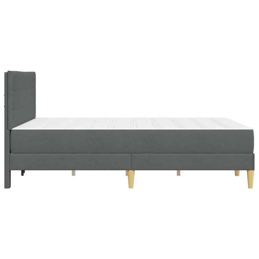 Cadre de lit Gris foncé 120 x 190 cm Polyester - 7