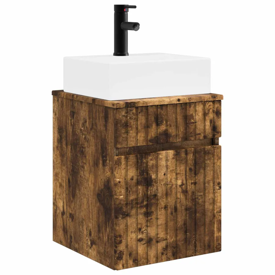 Meuble-sèche avec évier mural Chêne fumé 39 x 41 x 62,5 cm - 2