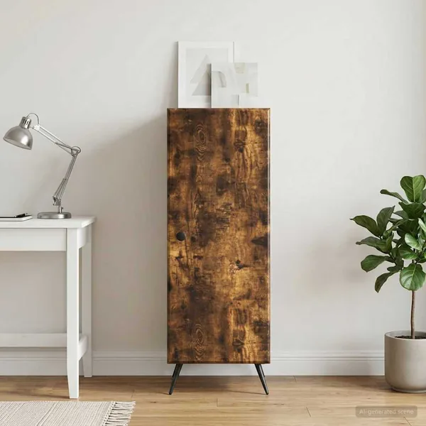 Buffet Chêne fumé 33 x 34,5 x 90 cm Bois d'ingénierie