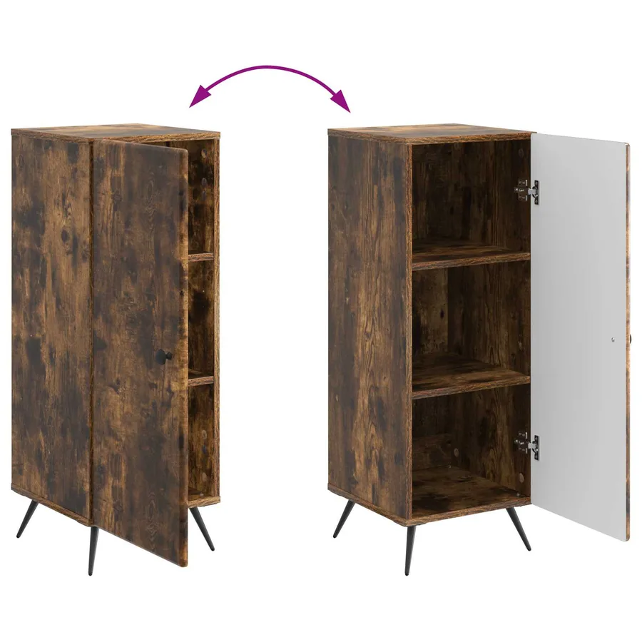 Buffet Chêne fumé 33 x 34,5 x 90 cm Bois d'ingénierie - 11
