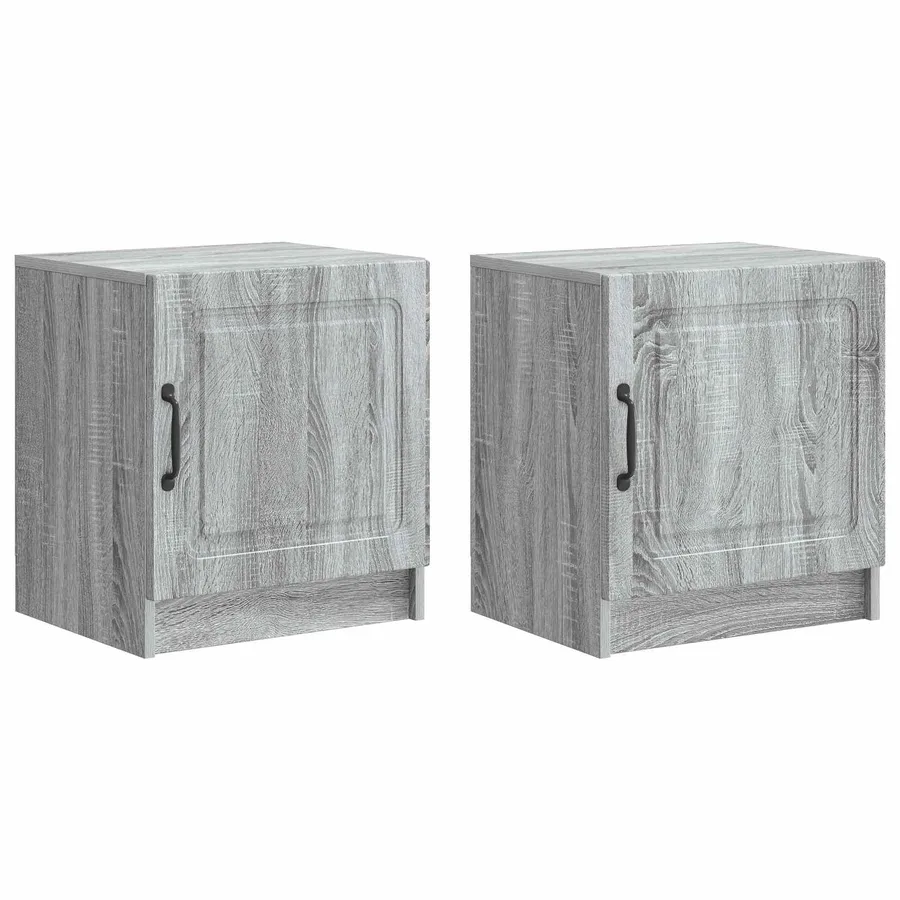 Cabinet de chevet 2 pcs Sonoma gris 43 x 34,5 x 47 cm - 2