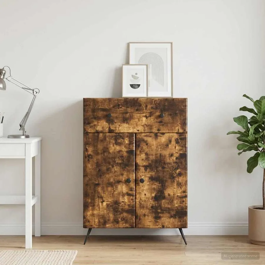 Buffet Chêne fumé 66 x 34,5 x 90 cm Bois d'ingénierie