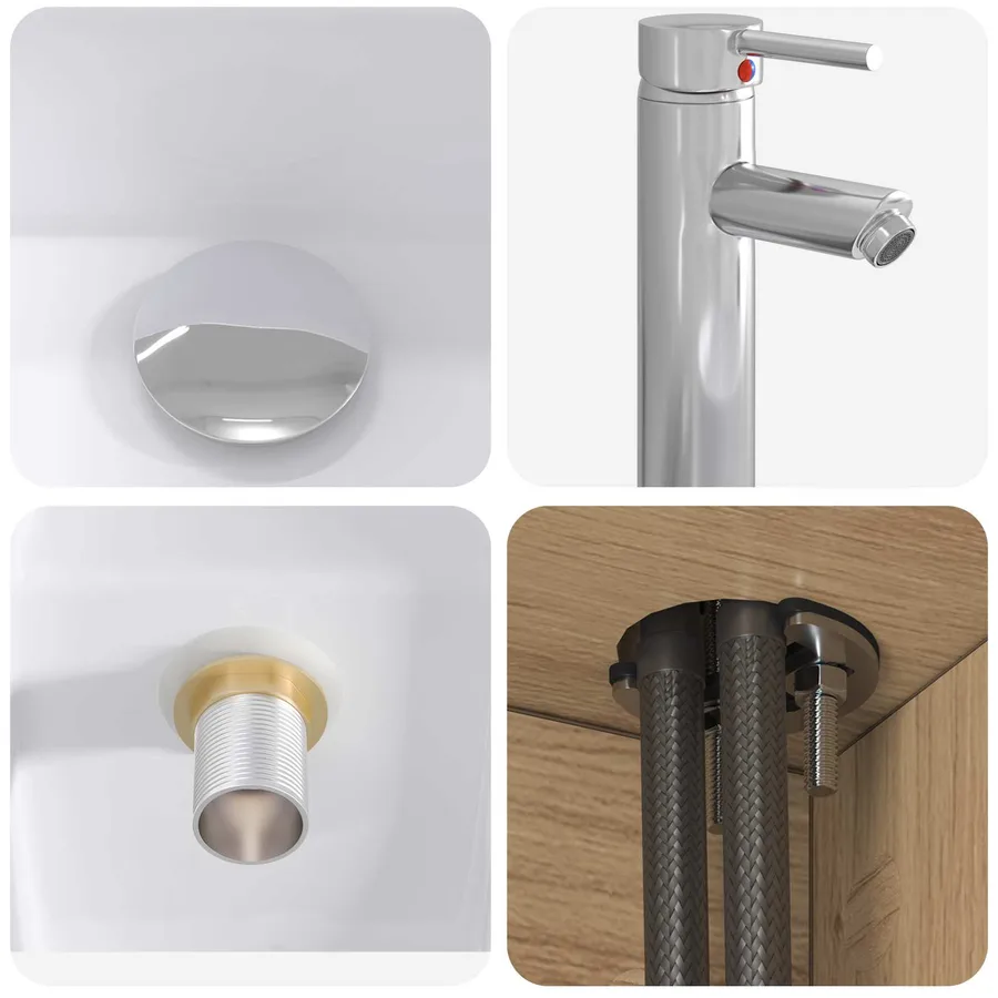 Ensemble de mobilier de salle de bain 5 pc Chêne artisanal - 9
