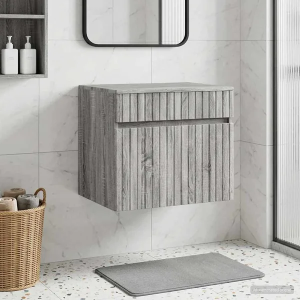 Cabinet de Salle de Bain Mural Sonoma gris 59 x 44,5 x 50 cm