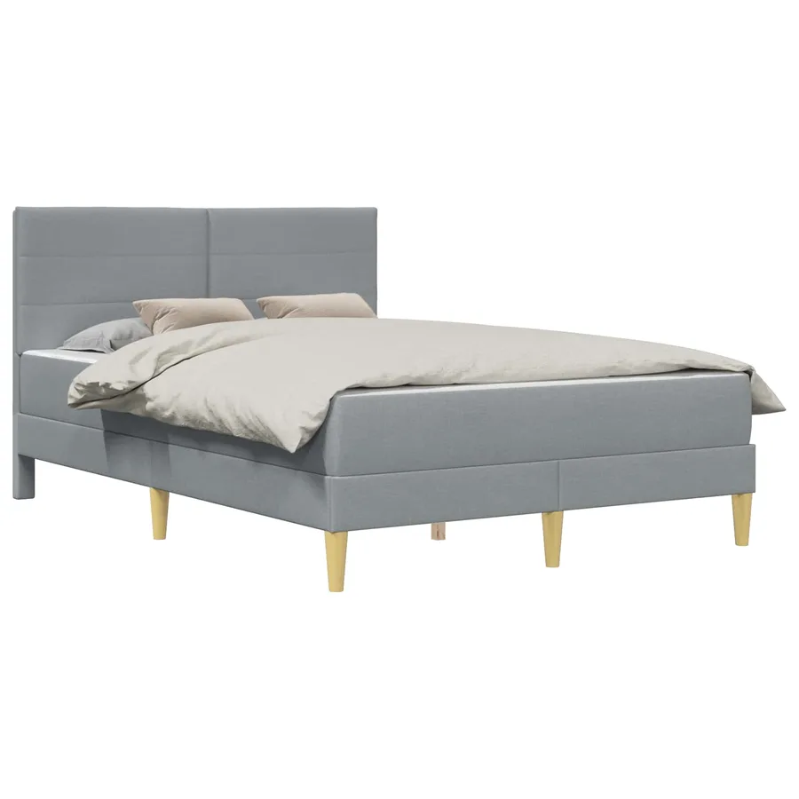 Cadre de lit Gris clair 160 x 200 cm Polyester - 2