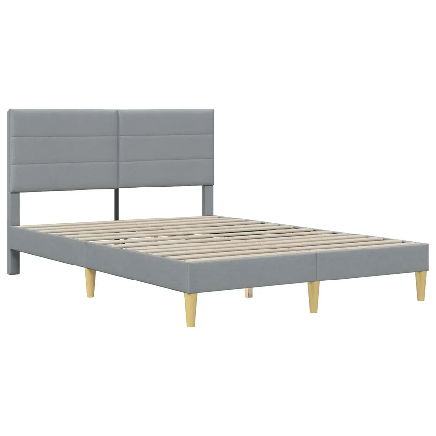 Cadre de lit Gris clair 160 x 200 cm Polyester - 4