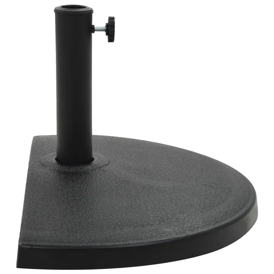 Socle demi-rond de parasol Polyrésine 15 kg Noir - 2