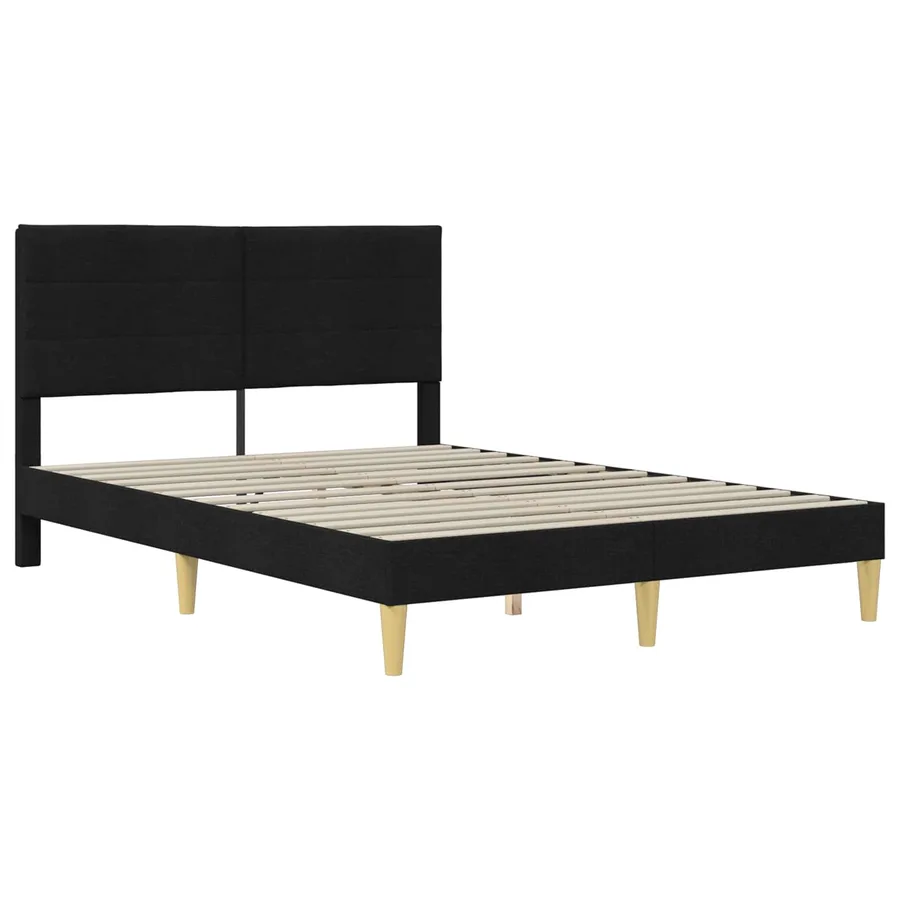 Cadre de lit Noir 160 x 200 cm Polyester - 4