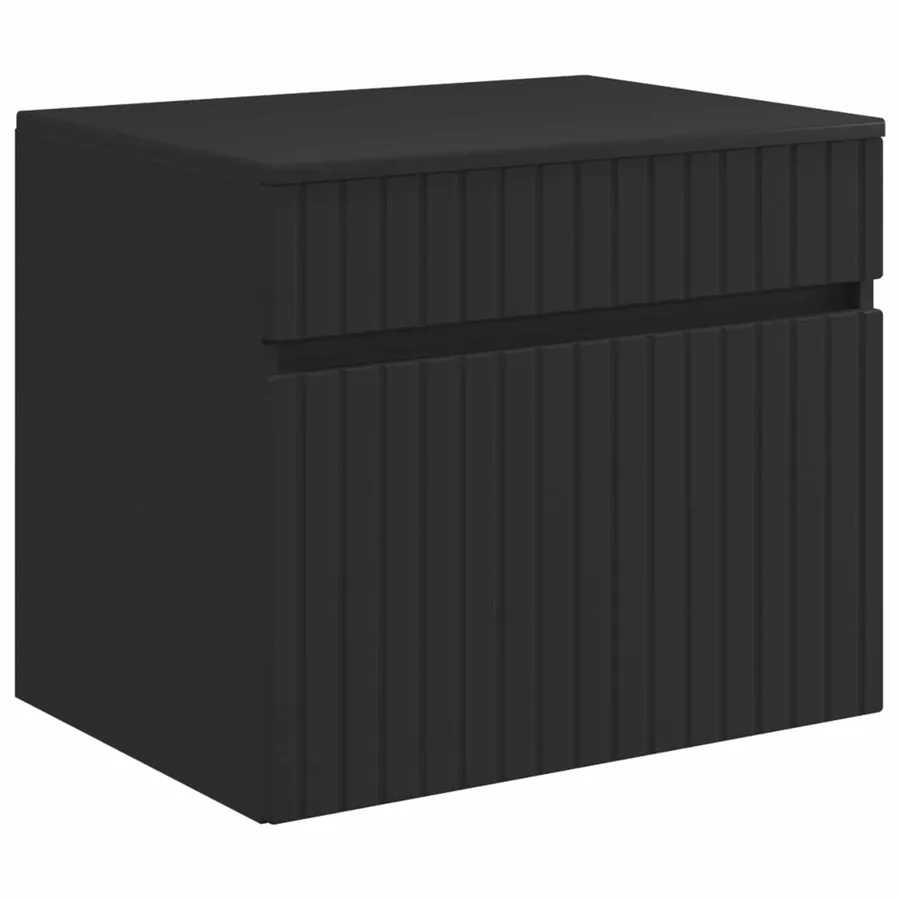 Cabinet de Salle de Bain Mural Noir 59 x 44,5 x 50 cm - 2