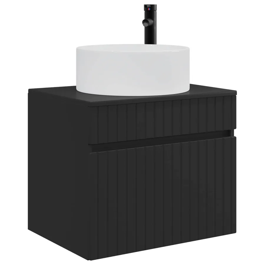 Cabinet de Salle de Bain Mural Noir 59 x 44,5 x 50 cm - 3