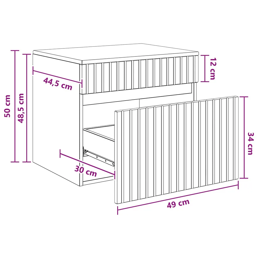 Cabinet de Salle de Bain Mural Noir 59 x 44,5 x 50 cm - 8
