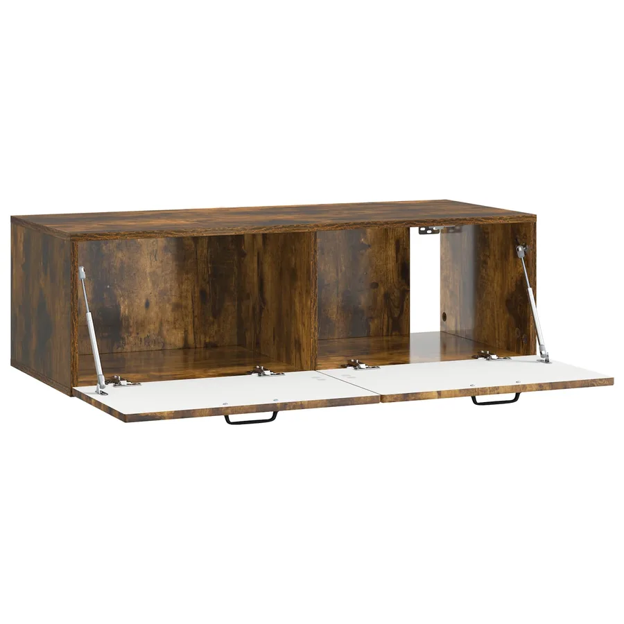 Meuble TV mural Chêne fumé 98 x 41 x 30 cm Bois d'ingénierie - 5