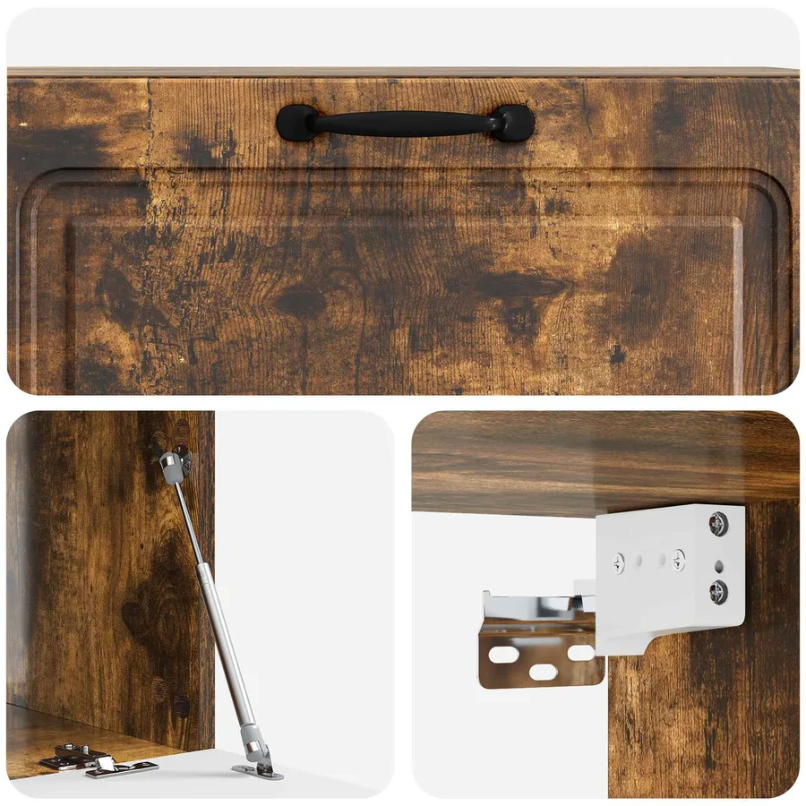 Meuble TV mural Chêne fumé 98 x 41 x 30 cm Bois d'ingénierie - 9