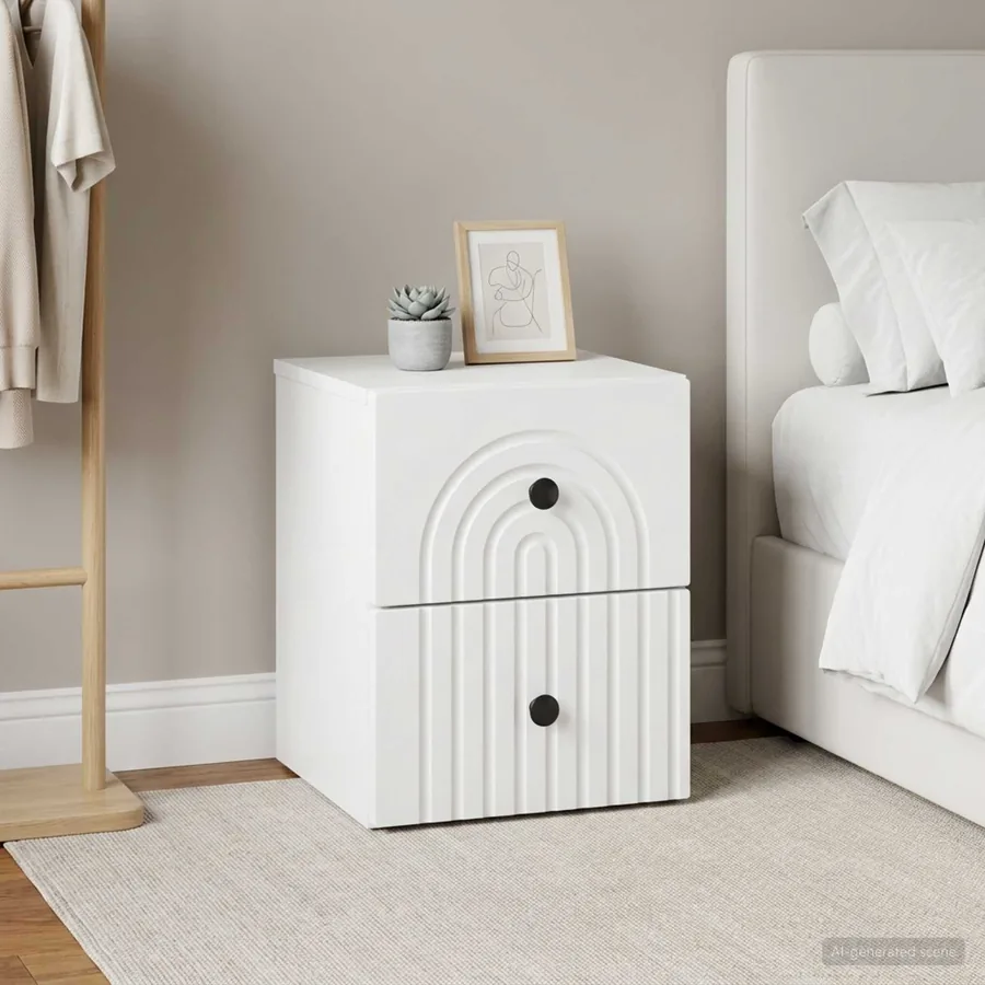 Cabinet de chevet mural 2 pcs Blanc 33 x 34,5 x 40 cm