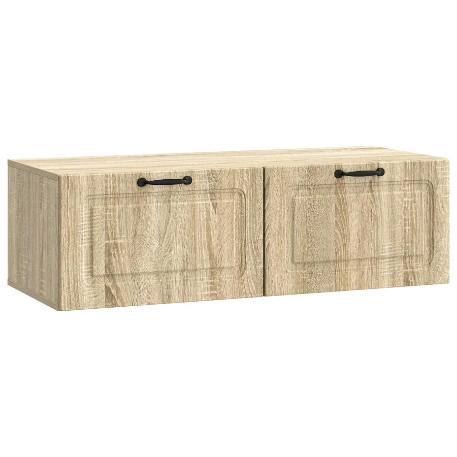 Meuble TV mural Chêne Sonoma 98 x 41 x 30 cm Bois d'ingénierie - 2