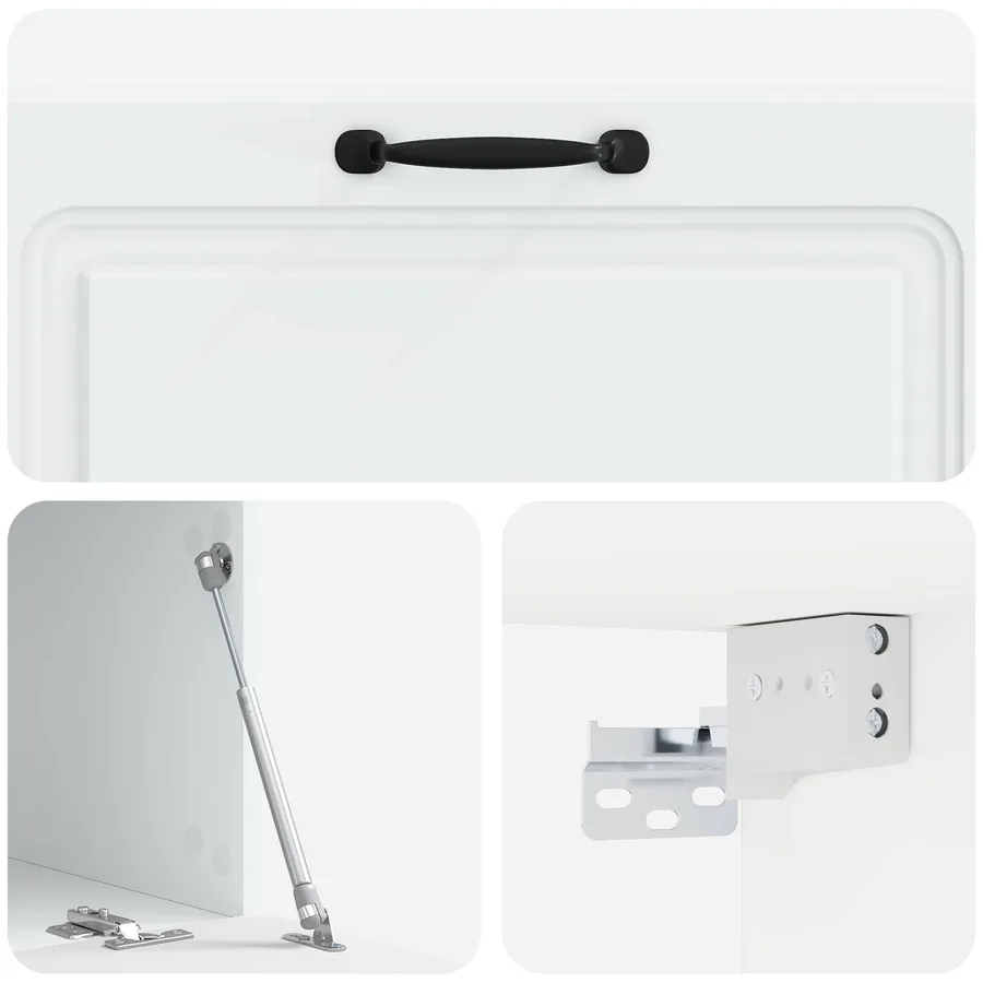 Meuble TV mural Blanc 98 x 41 x 30 cm Bois d'ingénierie - 9