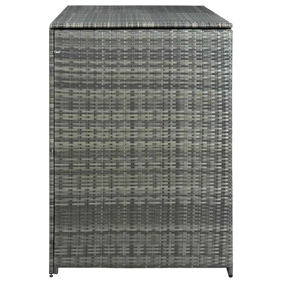 Abri de poubelle double Résine tressée Anthracite 148x77x111cm - 7