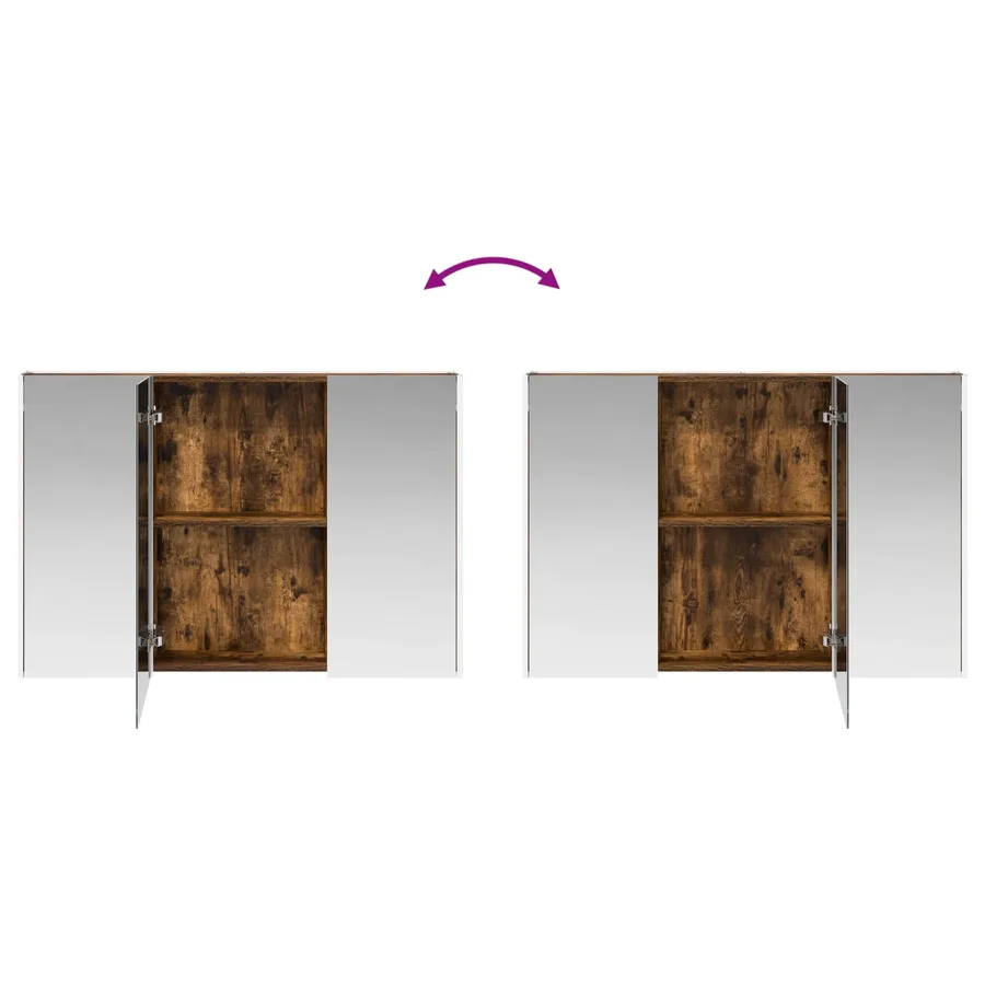 Ensemble d'armoire de salle de bain 4 pcs Chêne fumé - 12