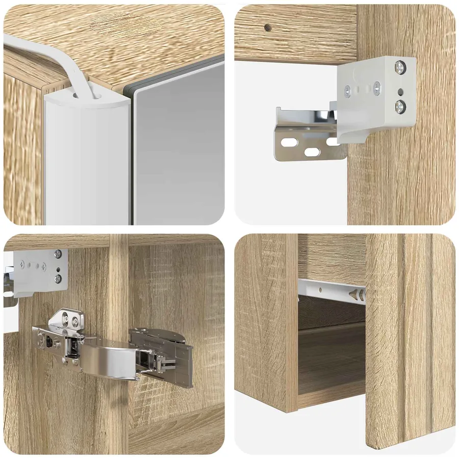Ensemble d'armoire de salle de bain 4 pcs Chêne Sonoma - 9