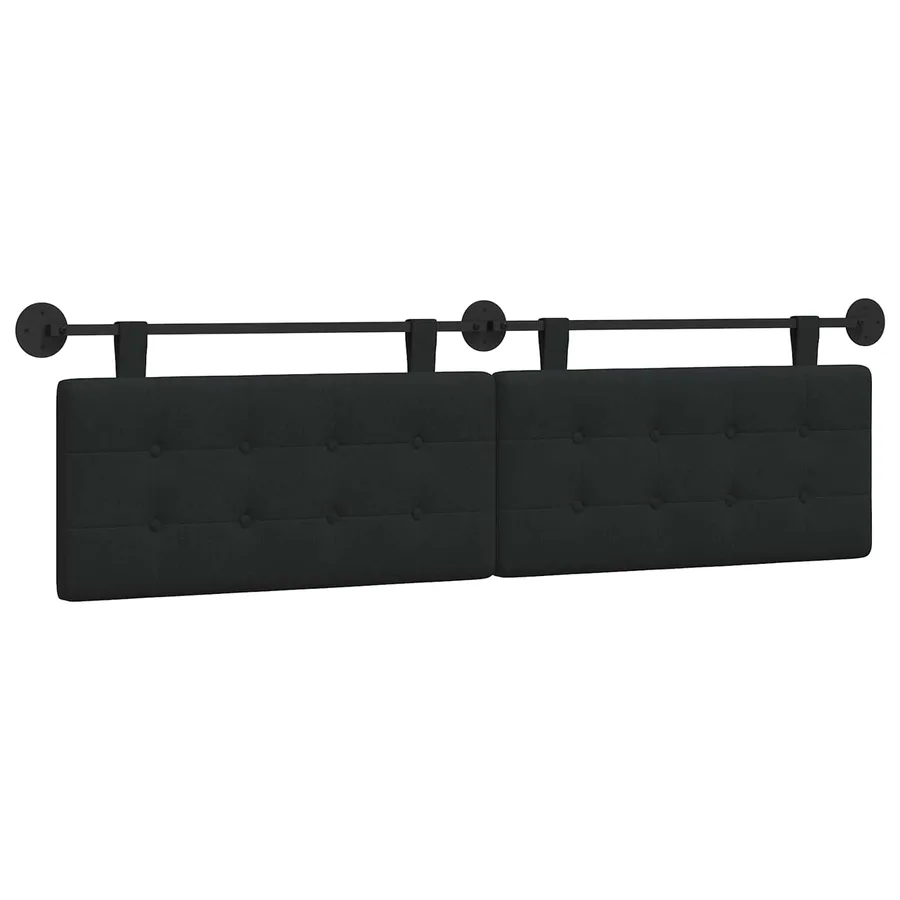 Tête de lit suspendue Noir tissu - 2