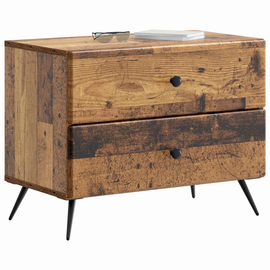 Cabinet de chevet avec tiroir Bois ancien 62 x 34,5 x 47,5 cm - 3