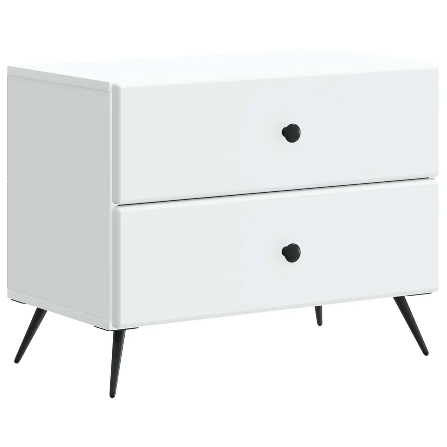 Cabinet de chevet Blanc 62 x 34,5 x 47,5 cm Bois d'ingénierie - 2