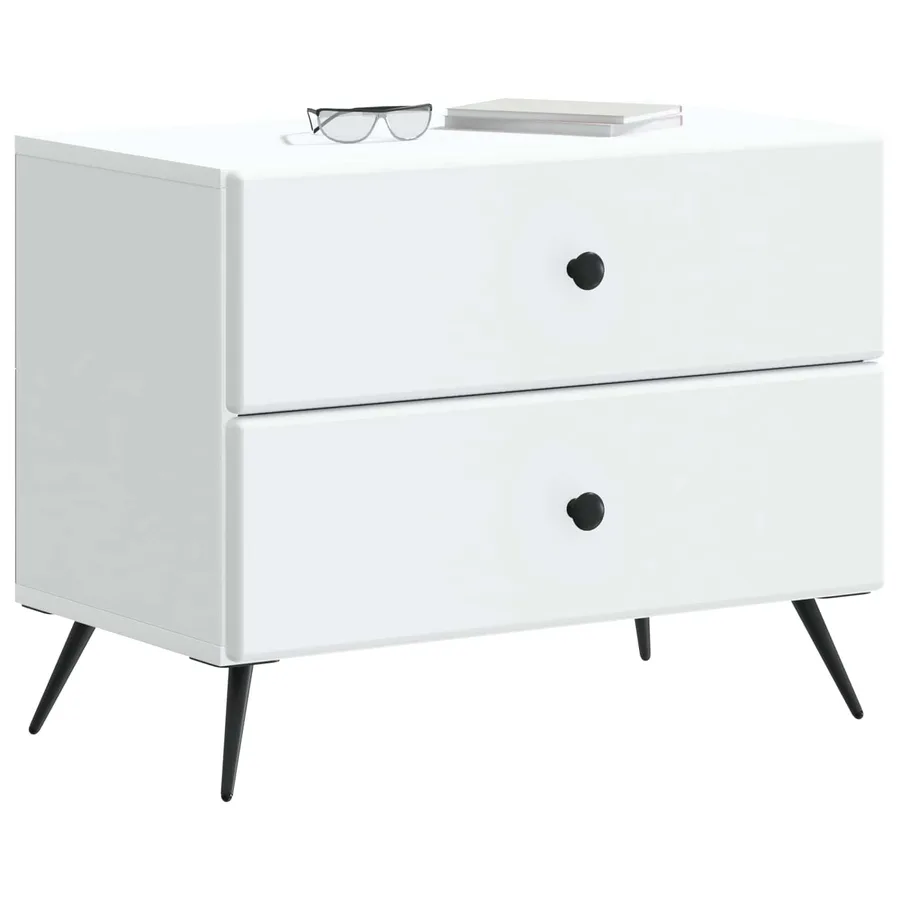 Cabinet de chevet Blanc 62 x 34,5 x 47,5 cm Bois d'ingénierie - 3