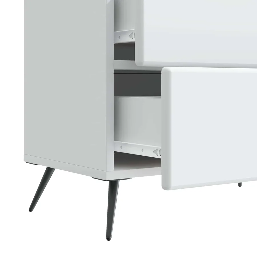 Cabinet de chevet Blanc 62 x 34,5 x 47,5 cm Bois d'ingénierie - 9