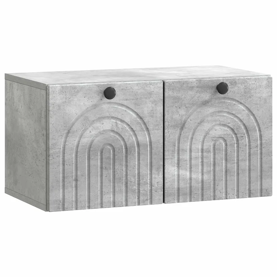 Meuble TV mural Gris béton 59,5 x 31 x 30 cm Bois d'ingénierie - 2