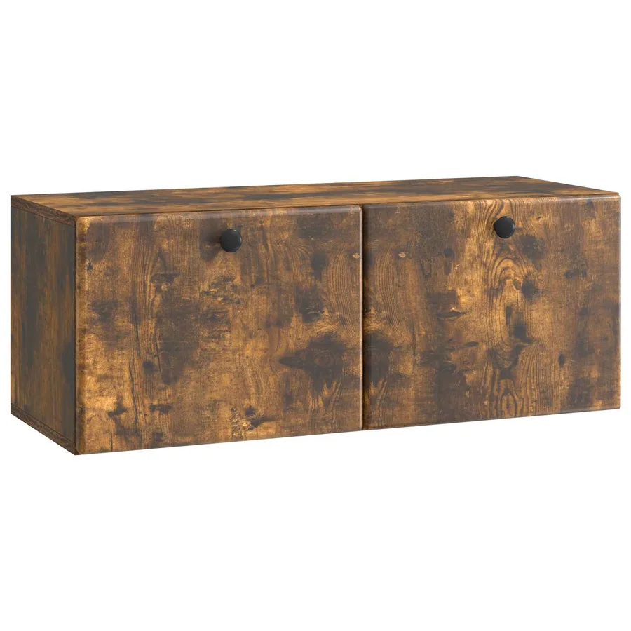 Meuble TV mural 78,5 x 31 x 30 cm Chêne fumé Bois d'ingénierie - 2